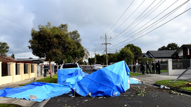 Air crash investigators at the Mordialloc scene. Picture: Nicole Garmston