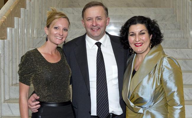 Lismore City Council’s road safety officer, Lisa Marshall, with Minister for Infrastructure and Transport, Anthony Albanese, and Freda Crucitti, a member of the National Road Safety Council, at last Tuesday’s award ceremony. . Picture: Eddie Misic