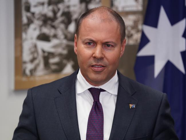 Treasurer Josh Frydenberg speaks to the media during a press conference at his office in Melbourne, Australia, Wednesday, January 30, 2019. (AAP Image/Stefan Postles) NO ARCHIVING