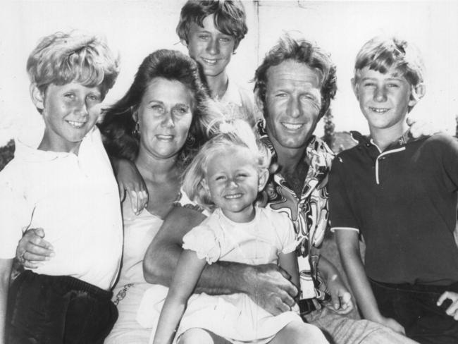 “Typical young love” … Paul Hogan with Noelene and their family.