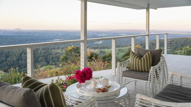 The deck on Elsie's Cottage in Montville. Photo: Hannah Puechmarin