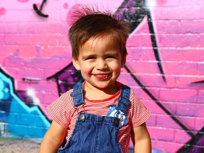 Andrè Jaxx Boyce running amok on Austin Lane.Picture: Aunty Jess O’Reilly
