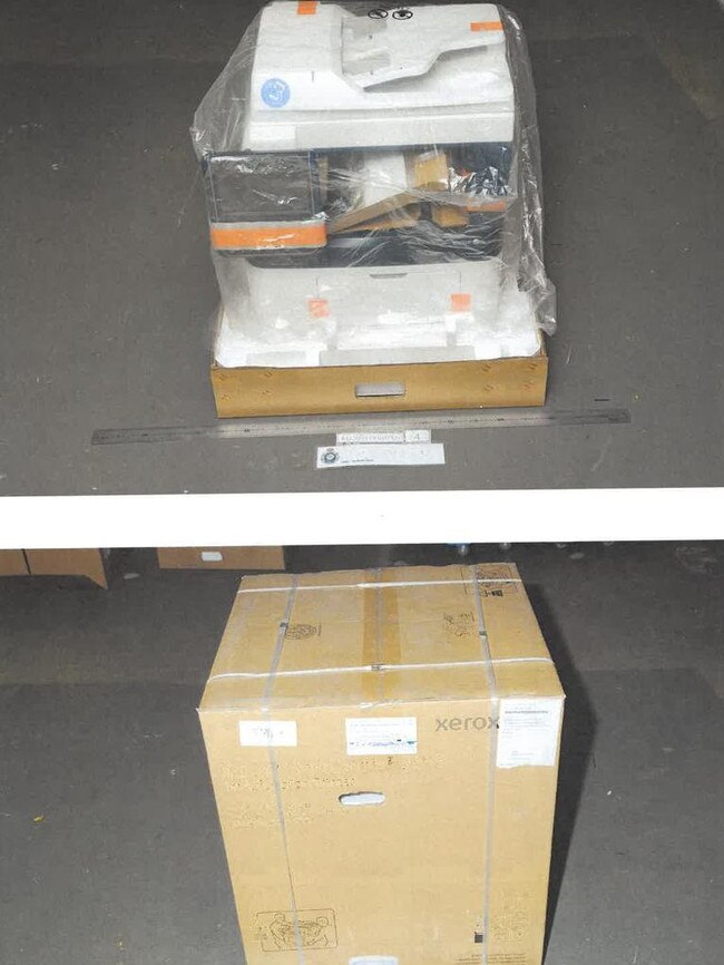 Australian Border Force officers detected a shipment of cocaine inside five Xerox printers that arrived in Melbourne from Mexico. Picture: AFP