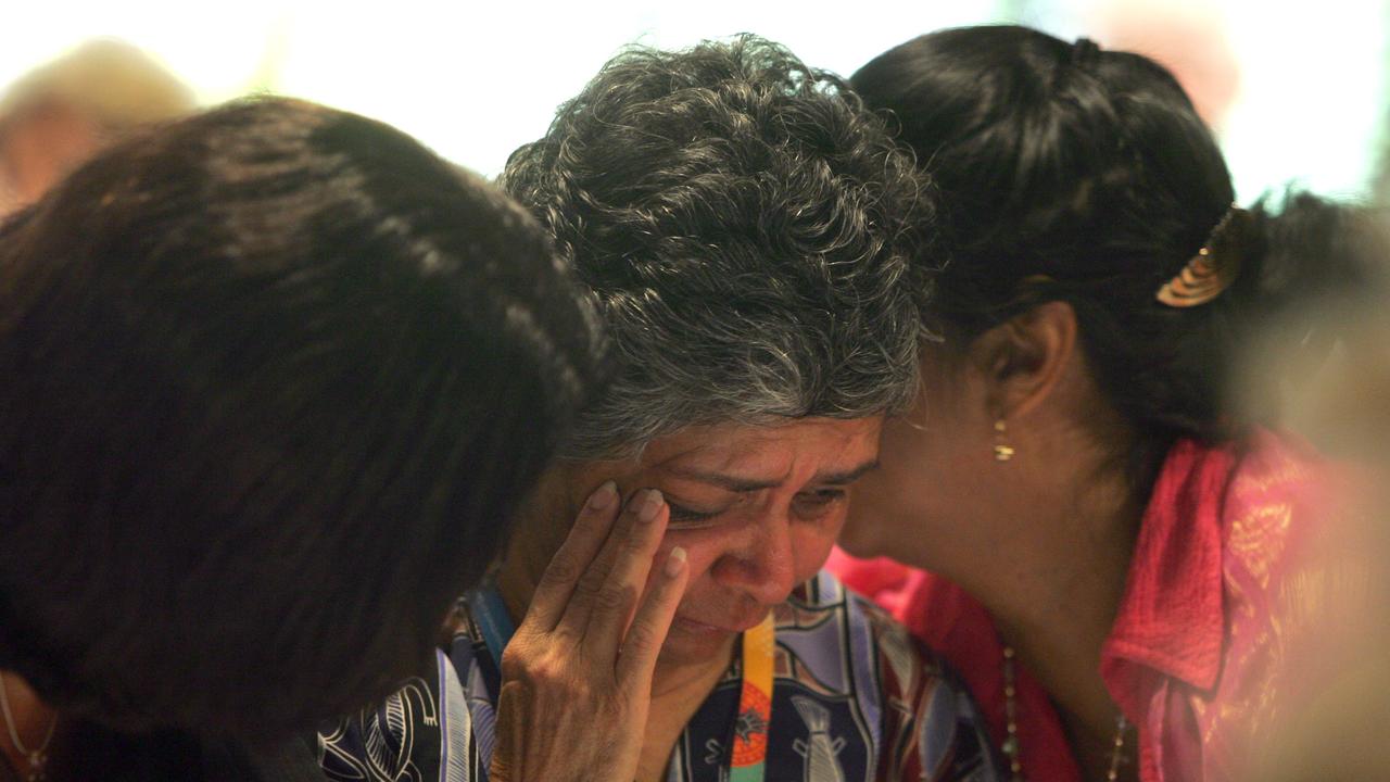 Members of the audience who gathered to watch former Prime Minister Kevin Rudd deliver a historic apology to Aboriginal people for injustices committed over two centuries of white settlement. Picture: News Limited