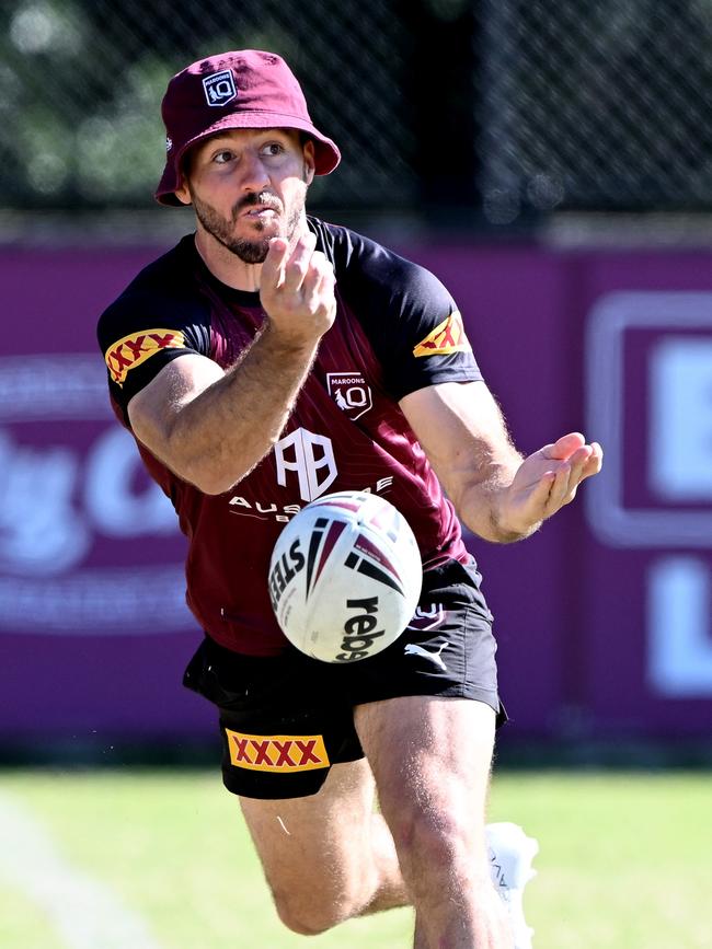 Ben Hunt at Maroons training. Picture: Bradley Kanaris/Getty