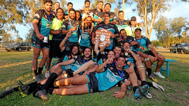 The Macintyre Warriors celebrate their victory. Picture: Nathan Edwards