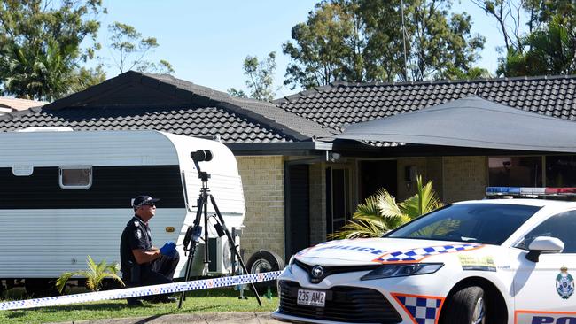 Police at the scene at Spikes Court Arundel where a man has been charged with the murder of mother Kelly Wilkinson. Picture: NCA NewsWire / Steve Holland