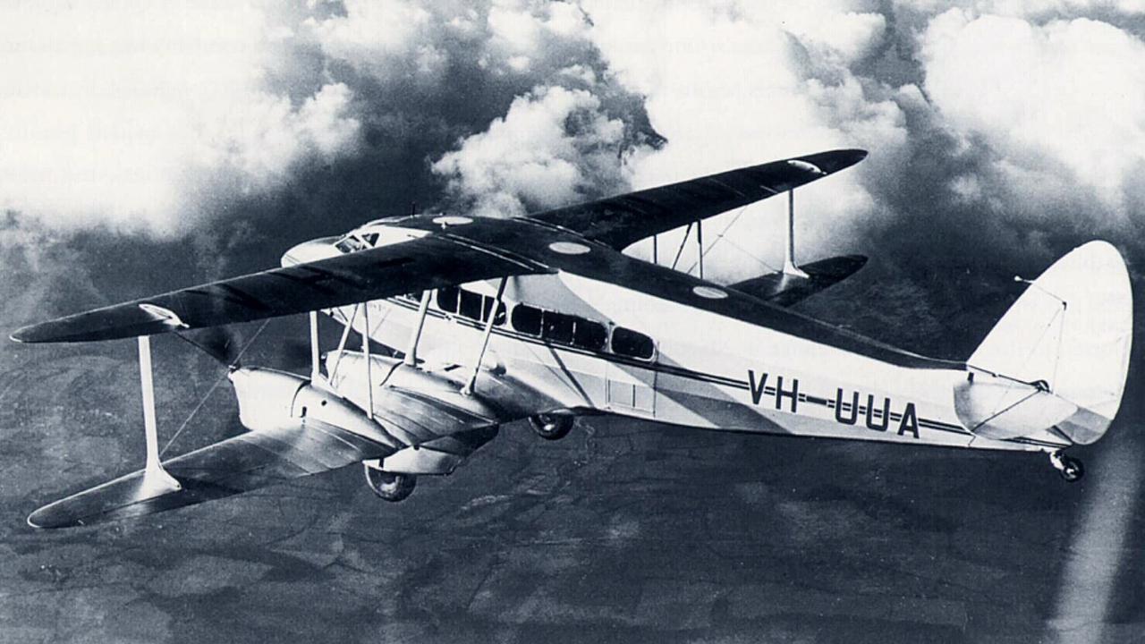 A De Havilland DH86 plane, the flagship of first Qantas fleet in 1934.