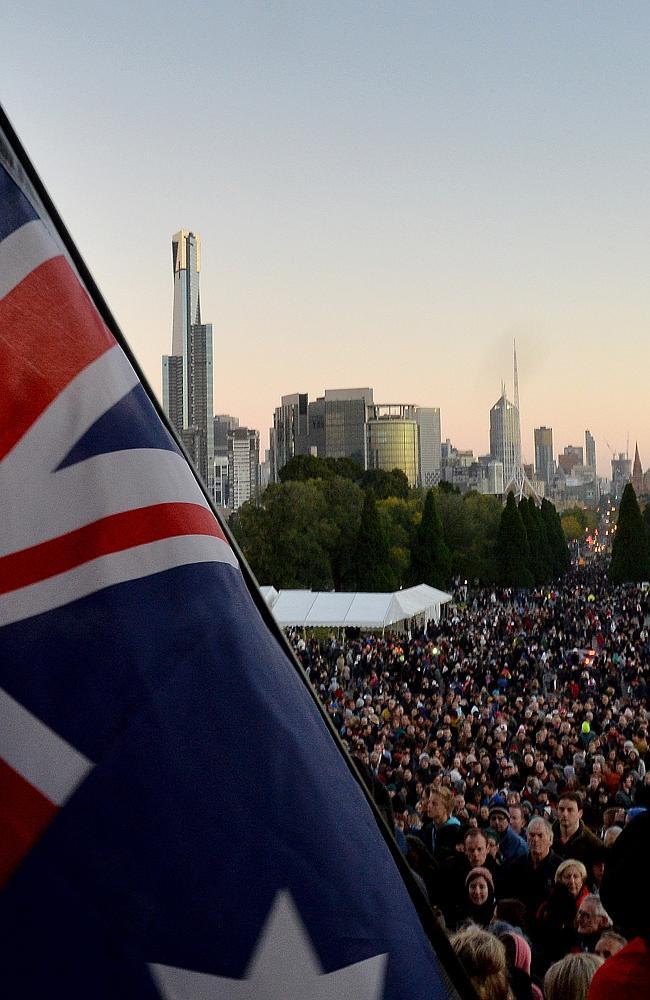 An estimated 70,000 people gathered at the Shrine. Picture: Nicole Garmston