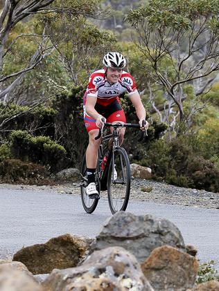 Alexander Edmondson. Stage one of the 2014 Tour of Tasmania bicycle (road cycling) race. Waterworks reserve to the summit of Mt Wellington. Time trial, won by Ben Dyball.