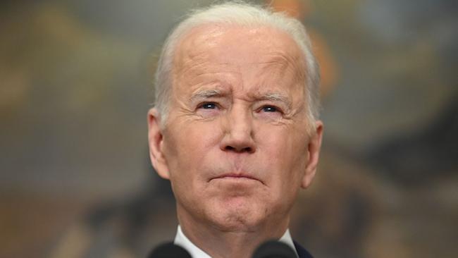 US President Joe Biden announces a ban on US imports of Russian oil and gas. Picture: AFP