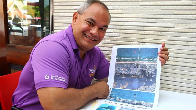 Mayor Tom Tate with the oceanside cruise ship terminal site at Philip Park. Pic by David Clark