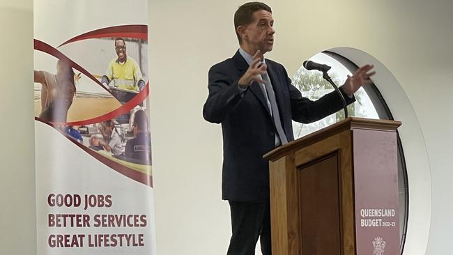 Treasurer Cameron Dick speaking at the 2022 Budget Trade and Investment event held in Hervey Bay Photo: Adriana Mageros.