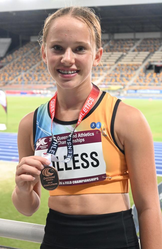 Hayley Colless will look to improve on her Bronze medal from this years state championships when she takes on the hurdles among the nations best in Brisbane this weekend. Picture: Mackay Athletics