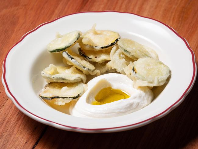 Salt and vinegar salted fried zucchini chips are a must try. Picture: Mark Stewart