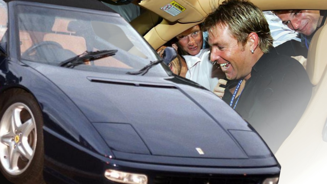 Warnie loved his Ferrari – and took a raffle winner on a wild ride.