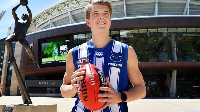 South Australian first-round AFL draft player Tom Powell for Nort Melbourne at Telstra Plaza, Adelaide Oval.Thursday December 10,2020.Picture Mark Brake