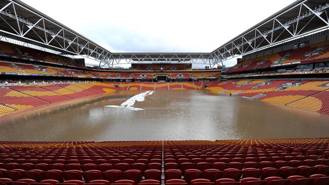 Suncorp Stadium, the iconic Queensland venue for rugby and football matches, was submerged as flood waters inundated Brisbane on January 12, 2011.