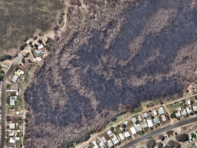 Harrington after the bushfire tore through last month. Picture: Nearmap