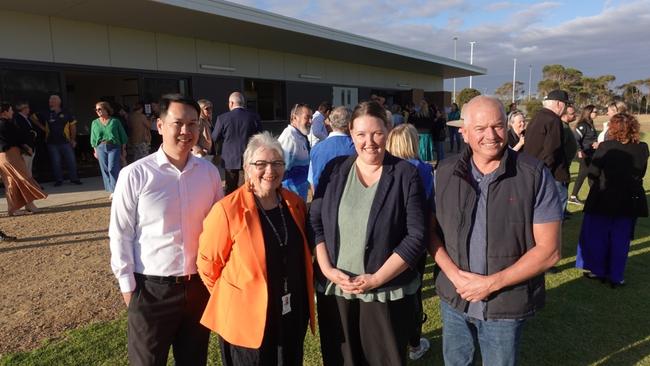 Onkaparinga Mayor Moira Were (middle left) at the opening of the new Aldinga Sports Park. Picture: Supplied