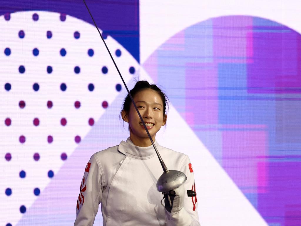 Hong Kong's Vivian Kong claimed gold in the fencing. Picture: AFP