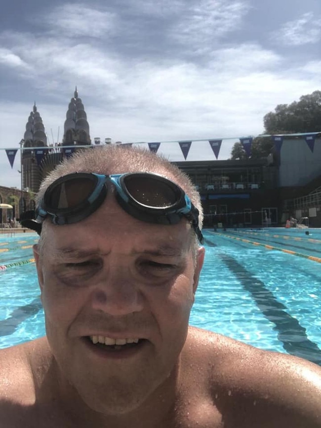 Scott Morrison at North Sydney Olympic Pool.