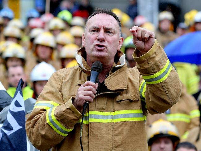 Melbourne. United Firefighters Union secretary Peter Marshall. Picture: Tim Carrafa