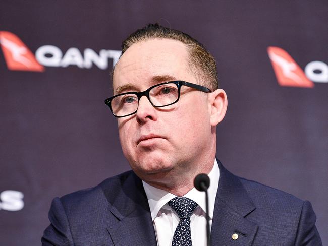 SYDNEY, AUSTRALIA - NCA NewsWire Photos August, 20, 2020Photo of Quantas CEO Alan Joyce at the Qantas press conference at 10 Bourke Road Mascot.Picture: NCA NewsWire/Flavio Brancaleone