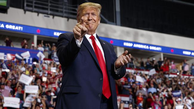 Donald Trump at a campaign rally in Rio Rancho. Picture: AP.