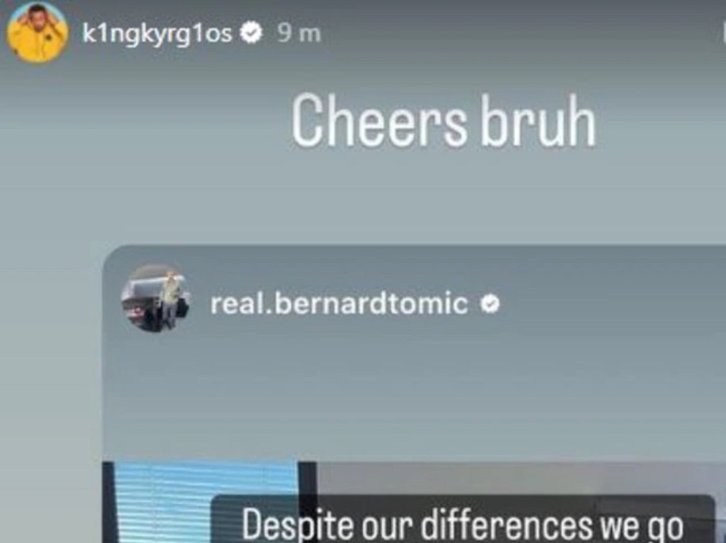 Nick Kyrgios responds to Bernard Tomic