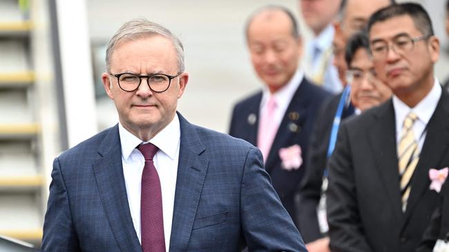 Prime Minister Anthony Albanese arrives in Hiroshima. Picture: AFP