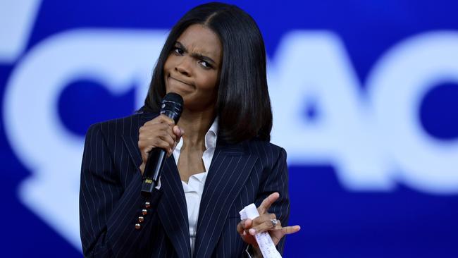 Right wing influence Candace Owens is challenging a decision from Home Affairs Minister Tony Burke to block her visa. Picture: Joe Raedle/Getty Images/AFP