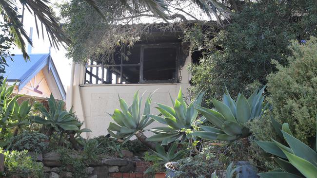 A fire, believed to have been deliberately lit, destroyed a house at Henley Beach South on Saturday night. Picture: Dean Martin