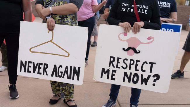 Reproductive rights supporters during the march in Arizona, which would go on to pass a ballot referendum to establish a fundamental right to the procedure on election day. Picture: Rebecca Noble / AFP