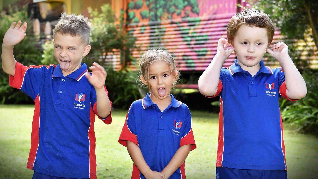 My First Year: Benarkin State School Preps, Lucas, Elise, Jakson. Picture: Patrick Woods.