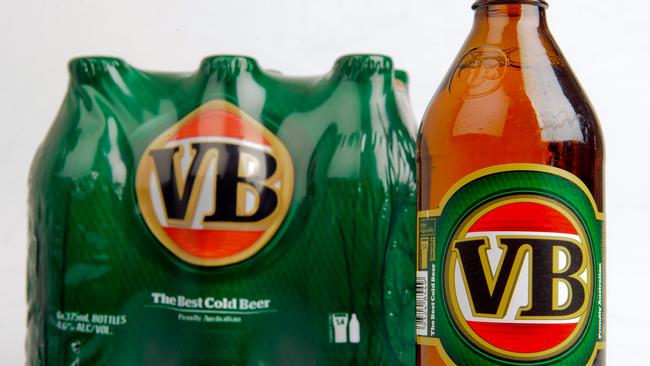 VB six-pack of beer. Victoria Bitter. Beer. Stubbies.