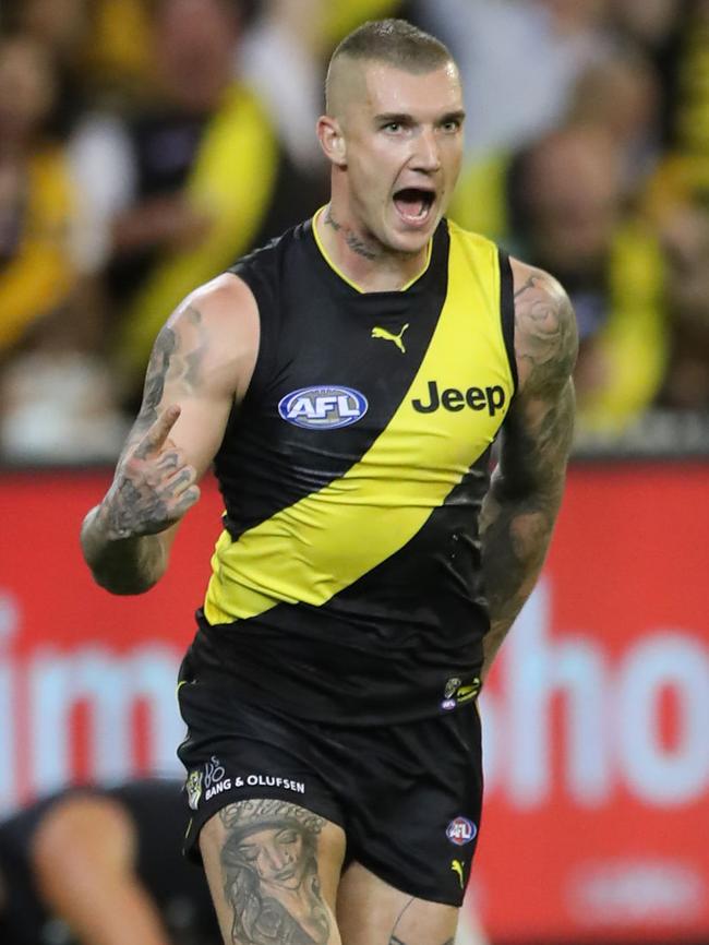 Dustin Martin is just as good up forward as he is in the midfield. Picture: Alex Coppel