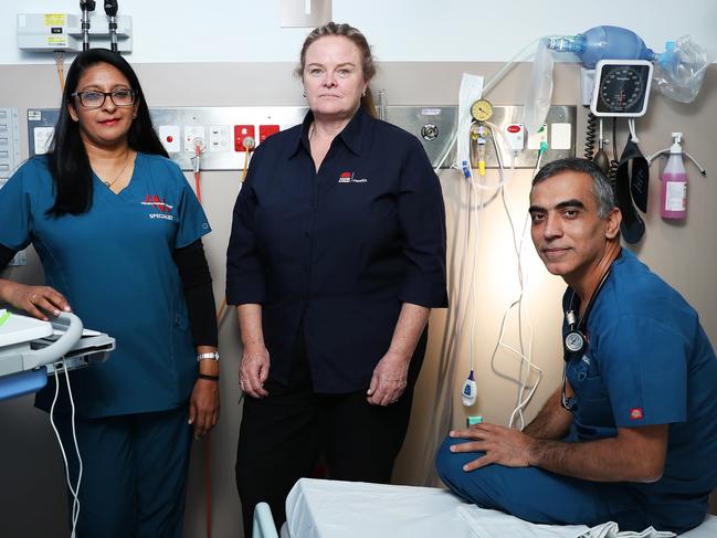 On the frontline: ED specialist Kavita Varshney, disaster team doctor Caren Friend and toxicologist Satish Mitter. Picture: Rohan Kelly