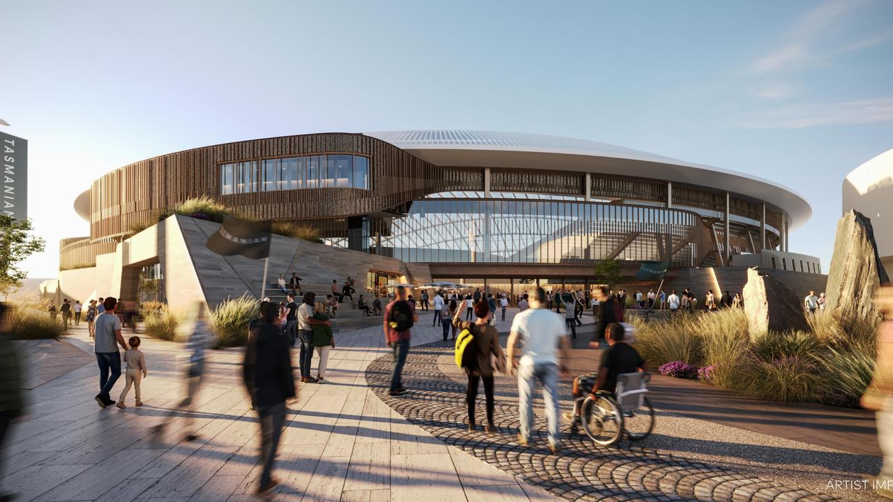Renders of Macquarie Point stadium. Picture: Cox Architecture.