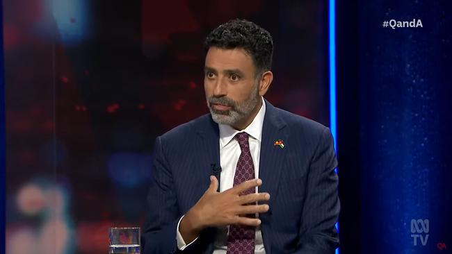 President of the Australia Palestine Advocacy Network Nasser Mashni on Q+A panel. Picture: ABC