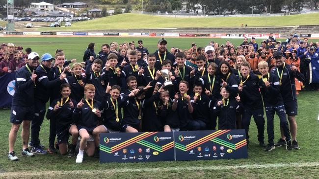 National champions: Victoria's triumphant 12 and under football side.