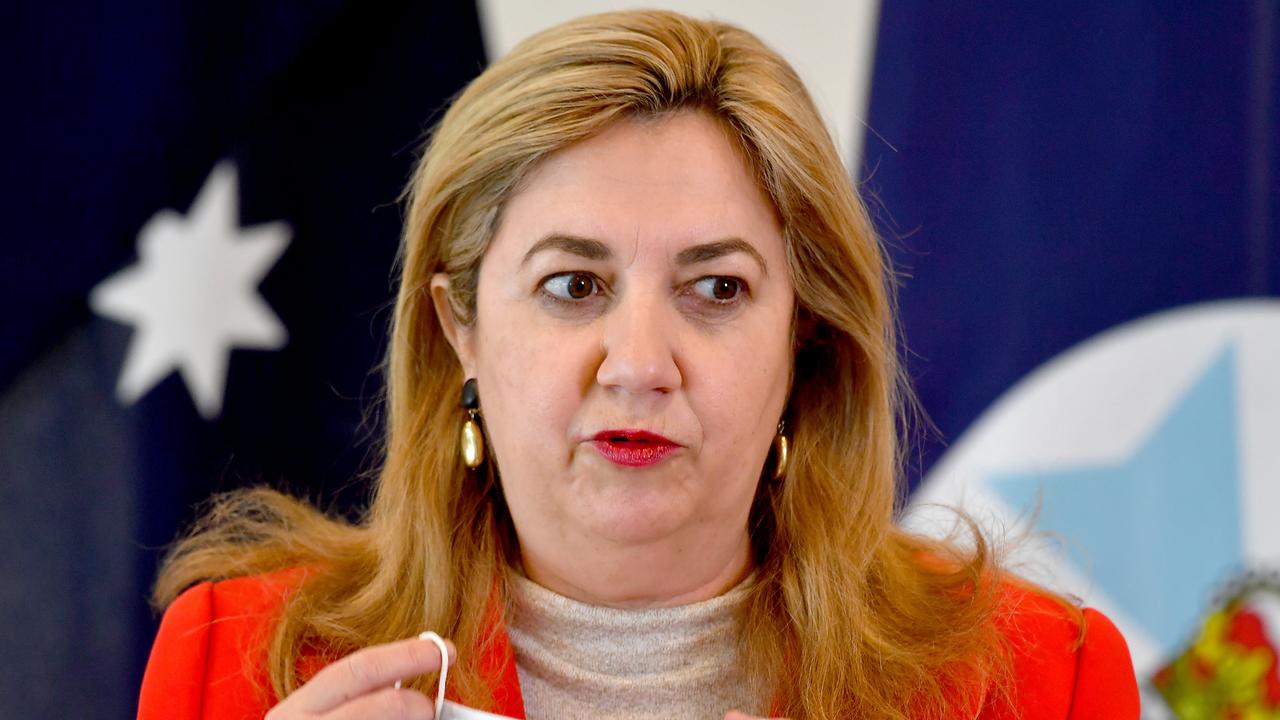 Premier Annastacia Palaszczuk says health authorities are still anticipating a late August peak. Picture: NCA NewsWire / John Gass