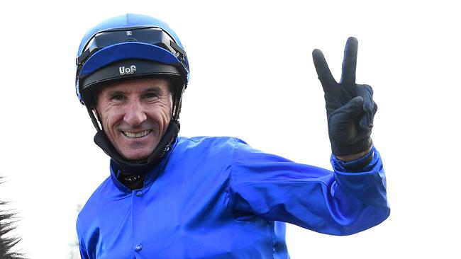 Glen Boss after riding Bivouac to victory in the Darley Sprint Classic. Picture: Quinn Rooney/Getty Images