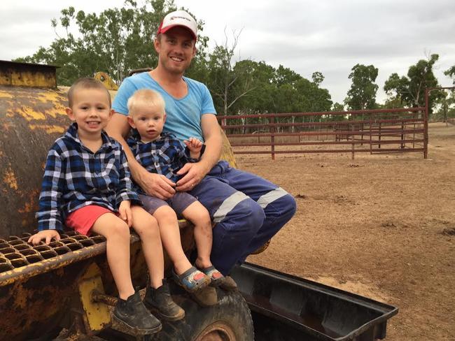 Matt and his kids, who love life on the farm.