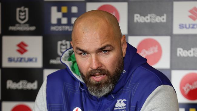 Warriors interim head coach Todd Payten speaks to the media. Picture: Mark Metcalfe/Getty Images