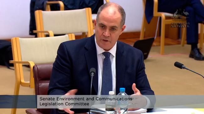 ABC managing director David Anderson speaking at Senate estimates. Picture: ABC