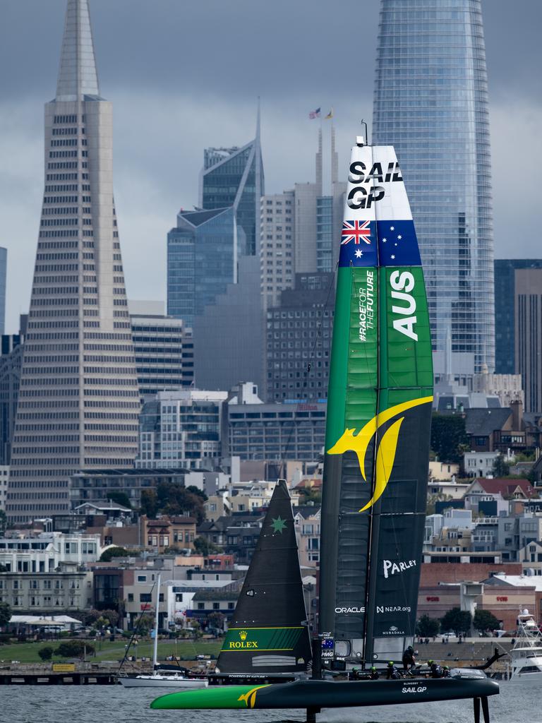 But Australia held on to win the Grand Final in San Francisco. Photo: Ricardo Pinto for SailGP.