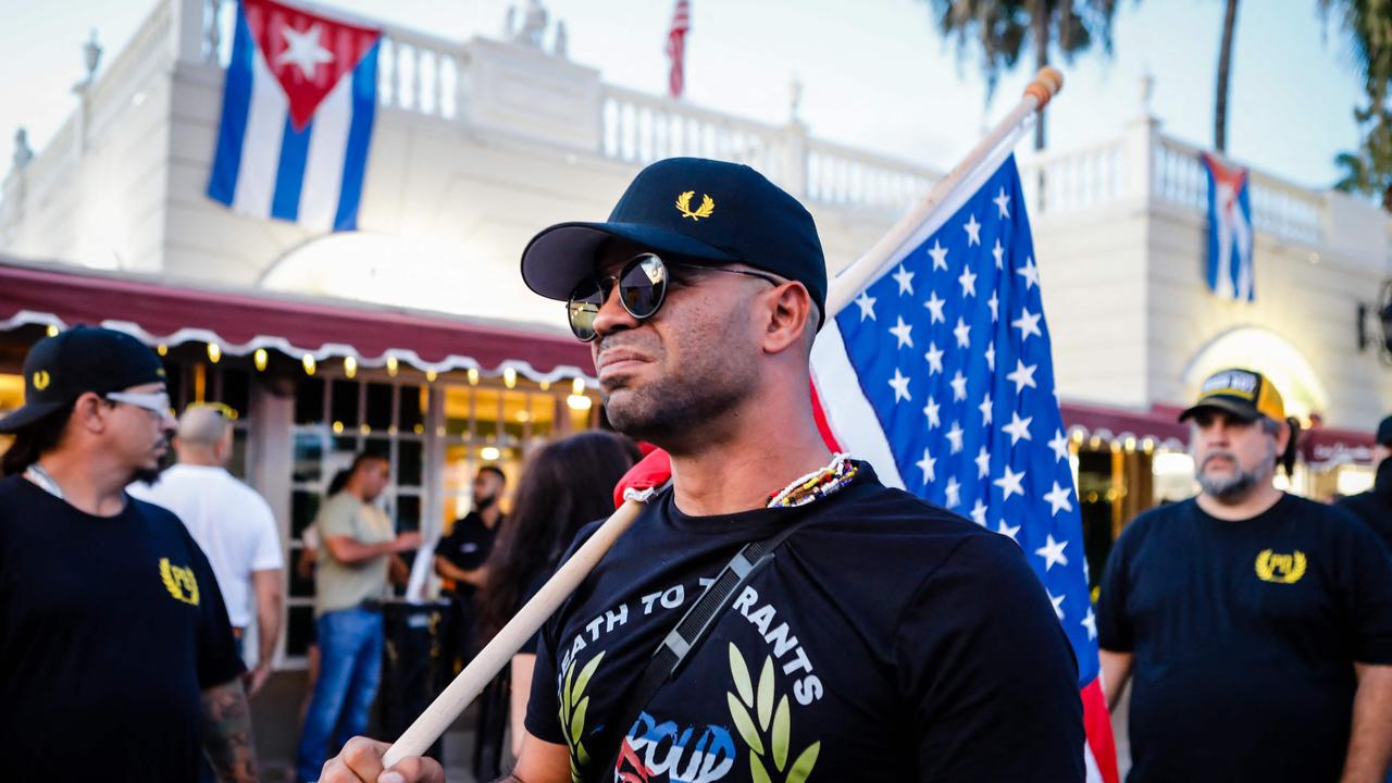 Henry "Enrique" Tarrio, former leader of The Proud Boys, has been sentenced to 22 years in prison. Picture: AFP