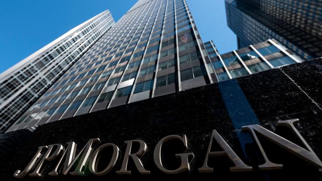 JPMorgan Chase shares were among those to fall after the Fed announcement. Picture: AFP