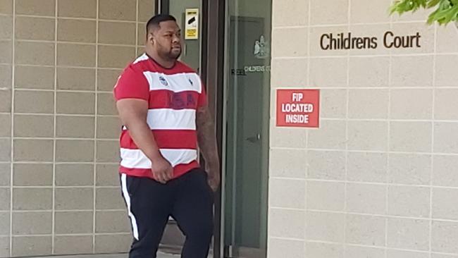 Aofangatukau Fatafehi Finau Langi, 30, arrives at the ACT Magistrates Court last year. He is now charged with a home invasion, arson and shooting attack on the home of Nomads sergeant-at-arms Alexander Miller.